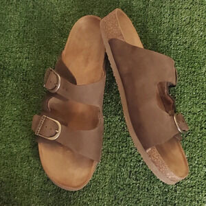 Mens Eastland Cambridge Leather Upper Slip on Sandals with Adjustable Straps 10D